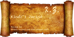 Kinál Zerind névjegykártya